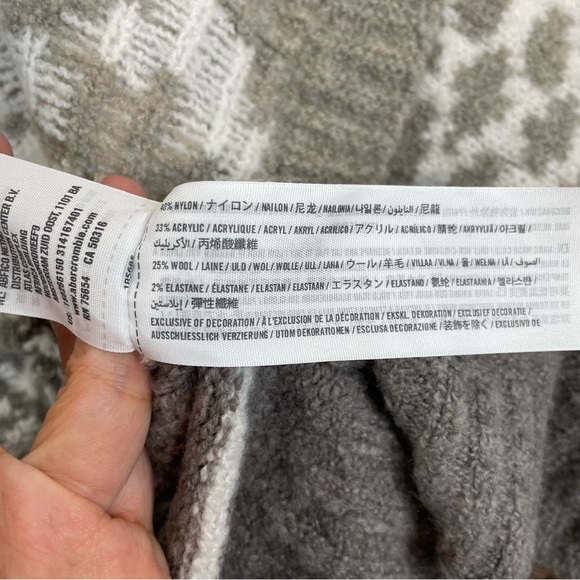 Abercrombie & Fitch Gray Fair-isle Open Sweater Cardigan - Picture 5 of 7